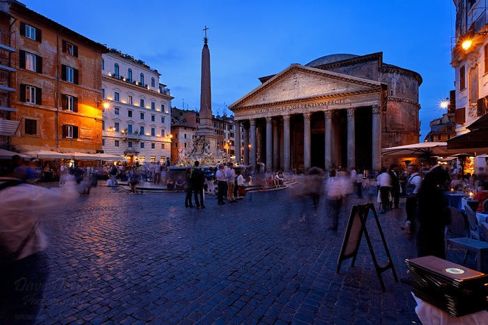 rome, blue hour, city, piazza, italy, photo