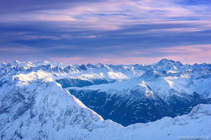 mountains, sunset, winter, alps, summit, snow, bavaria, germany, 2020, photo