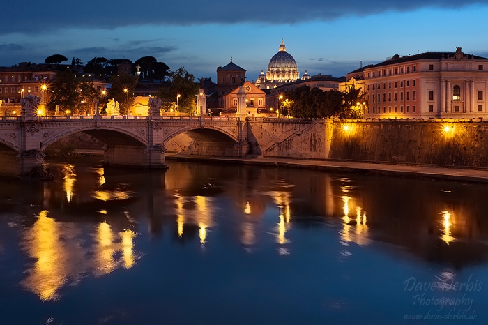 rome, blue hour, city, church, basilica, italy, photo