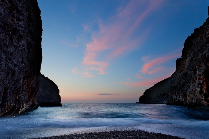 sunset, sa calobra, sea, coast, blue, mountain, torrent, mallorca, spain, 2011, photo