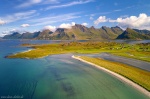 arctic, bay, ocean, mountains, drone, beach, coast, lofoten, norway, summer, 2017, Norway, photo