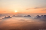 sunrise, mountains, valley, forest, saxon switzerland, sun, sunstar, fog, golden, germany, 2017, photo