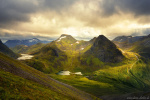 mountain, sunset, golden hour, wilderness, lake, alpine, norway, 2019, Norway, photo