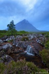 mountain, highlands, blue hour, waterfall, clouds, rain, summer, scotland, 2014, Scotland, photo