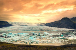 Sunset at the Ice Lagoon Photo ice, iceberg, mountains, golden hour, sunset, lagoon, bay, glacier, winter, snow, iceland, 2022, The Great North, photo