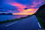 roadshot, sunset, mountains, lofoten, arctic, light, magic, norway, blue hour, 2024, photo