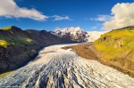 glacier, ice, svinafellsjoekull, vatnajoekull, volcanic, mountains, drone, aerial, iceland, 2017, photo