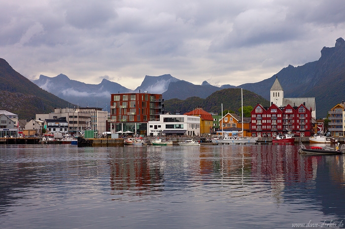 svolvaer, harbour, reflection, rugged, mountain, city, lofoten, norway, 2013, photo