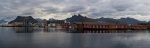 panorama, city, harbour, mountain, rugged, rorbuer, lofoten, norway, 2013, photo