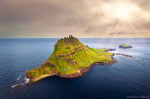 Tindhólmur Golden Hour Photo sunset, golden hour, dragon, island, mountain, drone, aerial, north, faroe islands, 2025, The Great North, photo