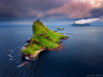 Tindhólmur Sunset Photo sunset, island, storm, clouds, ocean, coast, drone, aerial, mountains, faroe islands, 2025, The Great North, photo