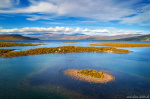 aerial, lake, mountains, drone, arctic, island, autumn, fall, lapland, sweden, 2024, photo