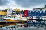 harbour, houses, coast, boat, reflection, village, north, arctic, faroe islands, 2025, photo