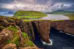 Trælanípa Photo golden hour, lake, cliff, coast, ocean, village, mountains, faroe islands, 2025, The Great North, photo
