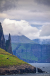 Trøllkonufingur Photo rock, cliff, mountains, ocean, bay, coast, north, arctic, faroe islands, 2025, The Great North, photo