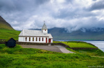 coast, mountains, church, village, arctic, north, faroe islands, 2025, photo