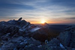 sunset, winter, harz, national park, sunstar, germany, 2014, photo
